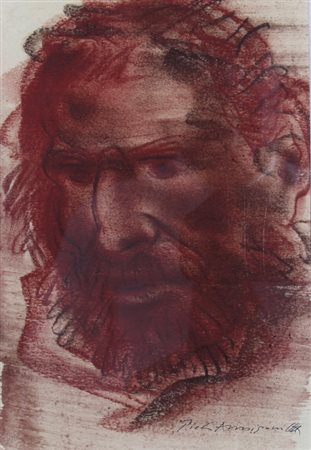ANNIGONI PIETRO (Milano 1910 - Firenze 1988) "Volto" Sanguigna su carta cm....