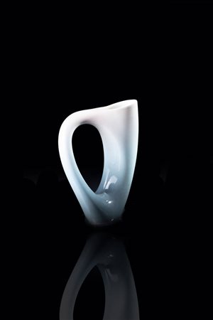 ARIELE TORINO<BR>"Vaso azzurro, bianco e rosa"