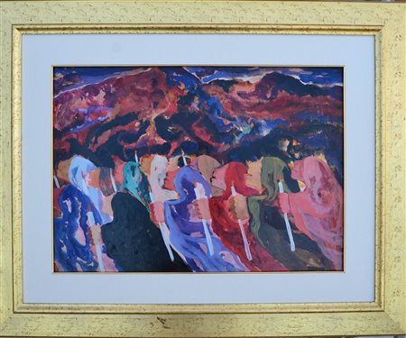 Saverio Terruso (Monreale 1939 – Milano 2003). Processione in montagna. 