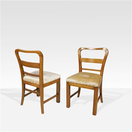 Manifattura italiana (6) anni 60 poltrona 88x60x52 - sedia 84x46x42 cm.