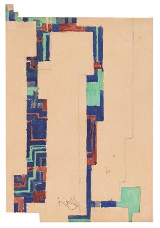 Frantisek Kupka 1871-1957 Etude pour serie C, 1935-1946 tempera su carta...
