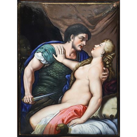 Limoges -  Sesto figlio di Tarquinio minaccia Lucrezia, XVIII