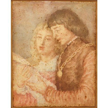 Tranquillo  Cremona (Pavia  1837-Milano 1878)  - Coppia con neonato