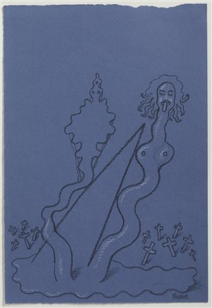 KLAPHECK KONRAD (n. 1935) - IL CIMITERO DELLE CATTIVE RAGAZZE.