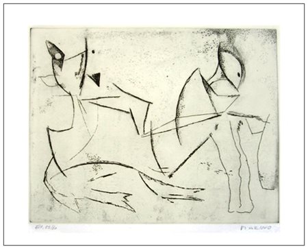 MARINO MARINI Pistoia 1901 – Viareggio 1980 Guerriero 1971 Acquaforte...