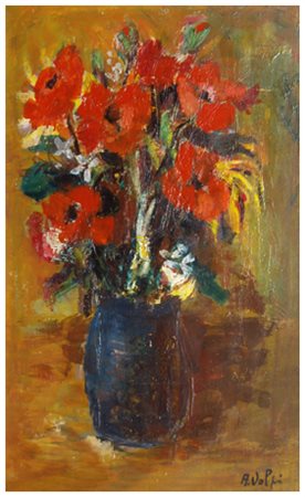 ALESSANDRO VOLPI Pisa 1909 – 1978 Fiori 1960 Olio su tavola 61,5 x 38. Firma...