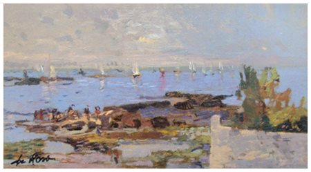 RAFFAELE DE ROSA Podenzana 1940 Senza titolo Olio su tavola 18,2 x 34,8....