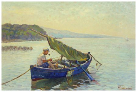 MARIO TAMBURINI Casciana Terme 1914 – 1989 Vecchio pescatore, Quercianella...