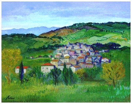 VINCENZO BALSAMO Brindisi 1935 Paese del Lazio 1966 Tempera su tavola 48,7 x...