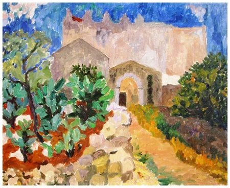 ADRIANA PINCHERLE Roma 1909 – Firenze 1996 Senza titolo Olio su cartone...