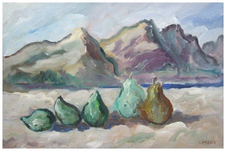 a firma CARENA Senza titolo Olio su tela 30 x 45. Firma in b. a d. Questo...