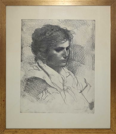 Pietro Annigoni (Milano 1910-Firenze 1988)  - Ritratto di donna