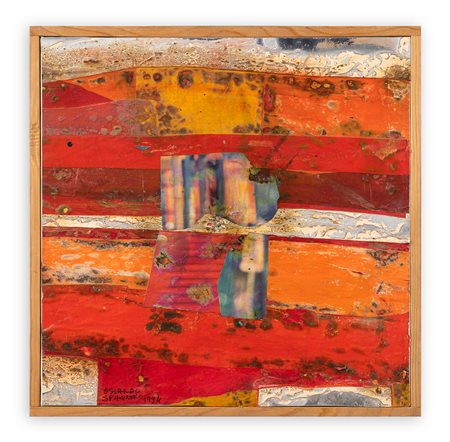 OSVALDO SPAGNULO (1930) - Intervento sul fondo rosso, 1994