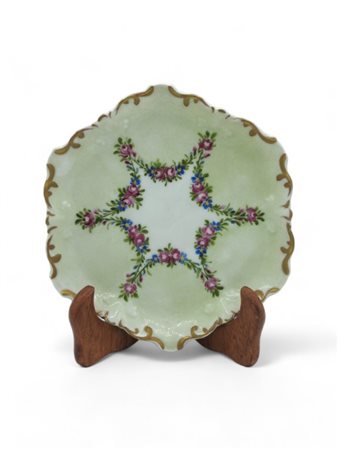 Vassoietto esagonale in porcellana policroma