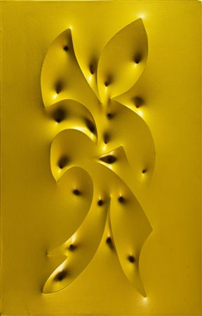 Giuseppe Amadio (1944) ABENO estroflessione su tela, cm 58,5x38,5 sul retro:...