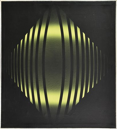 Ennio Finzi (1931) SENZA TITOLO, 1969 acrilico su tela, cm 40x40 sul retro:...