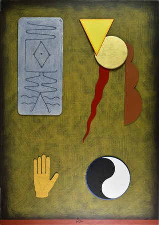 Lucio Del Pezzo (1933 - 2020) TALISMANO PER L'ENERGIA VITALE collage,...