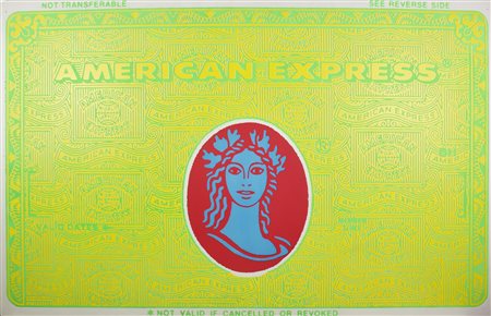 Umberto Postal (1949 - 2011) AMERICAN EXPRESS, 1990 serigrafia su forex, cm...