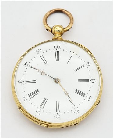 OROLOGIO DA TASCA IN ORO 18K, FRANCIA, FINE 800 CASSA: in oro 18K lavorata a...