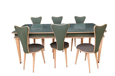 TAVOLO RETTANGOLARE CON 6 SEDIE 