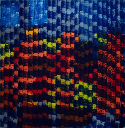 Fabrizio Tedeschi, Totem, 2019, tecnica mista su tela, 120x120 cm, opera...