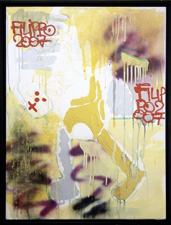 Filippo Minelli, Game Boy, 2006, spray acrilici su tela, 80x60 cm, firma...