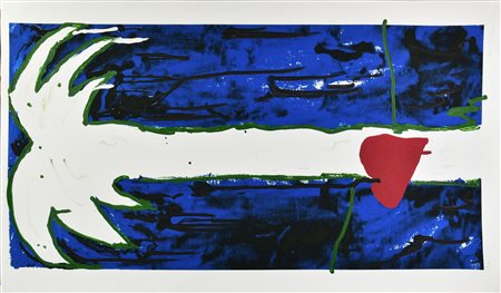 Mario Schifano (1934 - 1998) PALMA serigrafia materica, cm 104x60; es. P.A....