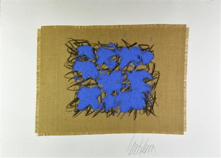 Salvatore Emblema (1929 - 2006) FIORI VESUVIANI, 2004 serigrafia su juta...