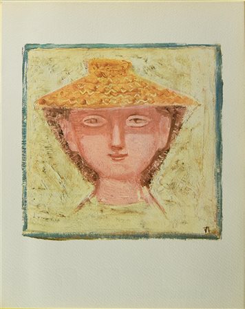 Massimo Campigli (1895 - 1971) SENZA TITOLO fotolitografia a 6 colori offset...