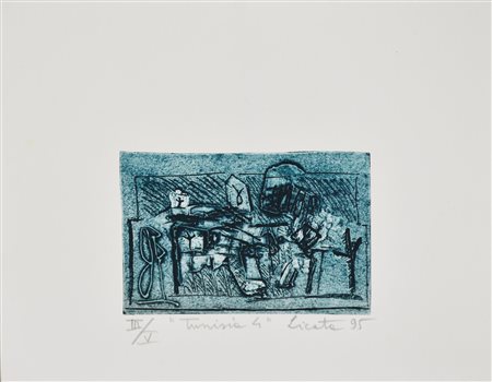 Riccardo Licata (1929 - 2014) TUNISIA 4, 1995 acquaforte, cm 9x13, su foglio...