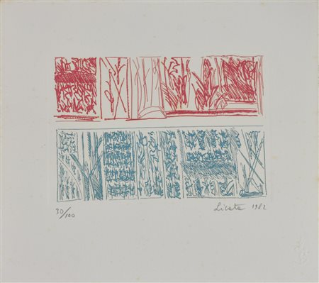 Riccardo Licata (1929 - 2014) SENZA TITOLO, 1982 acquaforte, cm 11,5x15, su...