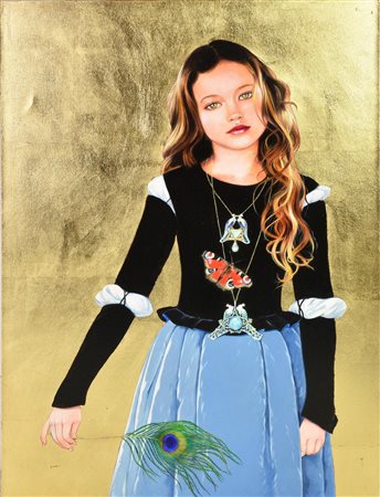 Titti Garelli STUDIO PER PAVONIA, 2013 tecnica mista su tavola, cm 52x36,5...