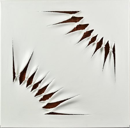 Calogero Salemi SQUARCI DI RAME, 2022 tecnica mista su tela, cm 40x40 sul...