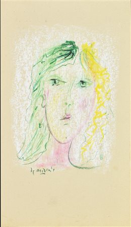 Giovanni Battista De Andreis RITRATTO pastello su carta intelata, cm 33x21 firma