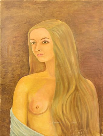 Piero Aversa RITRATTO FEMMINILE olio su tela, cm 70x50 firma e data eseguito...