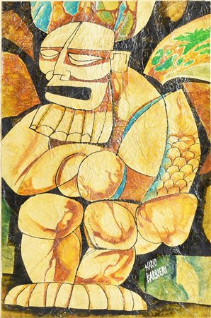 Mario Barbieri SENZA TITOLO tecnica mista su cartone operato, cm 56x36 firma