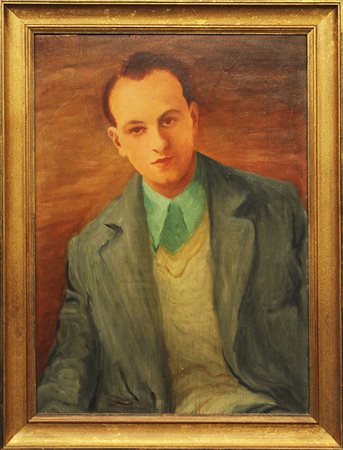 GIULIO BENZI, "Ritratto al fronte e Paesaggio al verso", anni 30 circa