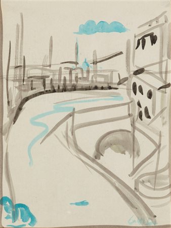 Virgilio Guidi (Roma 1891-Venezia 1984)  - Senza titolo (Venezia)