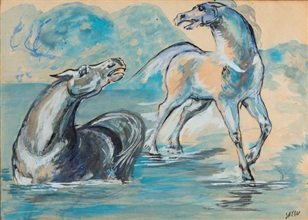 Aligi Sassu (Milano 1912-Pollença 2000)  - Senza titolo