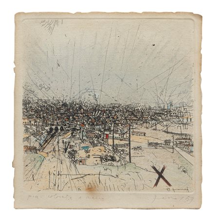 Gianfranco Ferroni (Livorno 1927-Bergamo 2001)  - Senza titolo, 1959