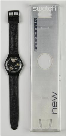 SWATCH AUTOMATICO, 1991 mod. BLACK MOTION(quadrante argento),cod. SAB100 anno...
