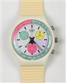 SWATCH CHRONO, 1990 mod. WHITE HORSES, cod. SCW100 anno 1990 Completo di...