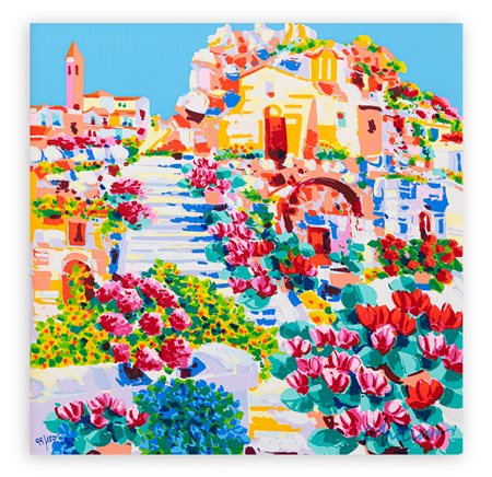 ATHOS FACCINCANI (1951) - Santa Maria de Idiris tra luce e ciclamini