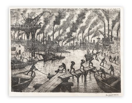 BENITO QUINQUELA MARTÍN (1890-1977) - Senza Titolo (Trabajo en el puerto)