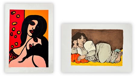 AUTORI VARI (BORRA E CANTATORE) - Lotto unico composto da 2 operer grafiche