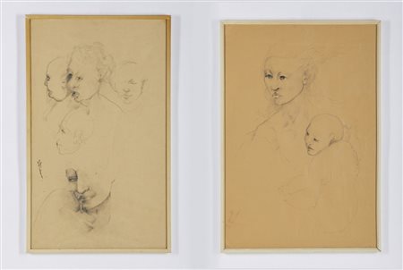 PELLICANO DOMENICO (n. 1952) - LOTTO COMPOSTO DA N.2 OPERE. SENZA TITOLO.