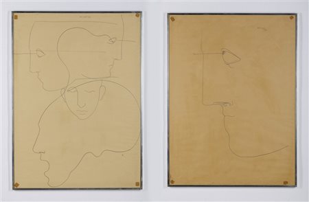 PELLICANO DOMENICO (n. 1952) - LOTTO COMPOSTO DA N. 2 OPERE. SENZA TITOLO, 1973.