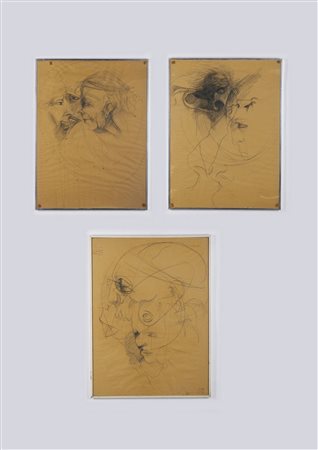 PELLICANO DOMENICO (n. 1952) - LOTTO COMPOSTO DA N. 3 OPERE. SENZA TITOLO, 1971-1972.