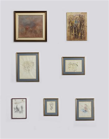 BERTOLAZZI GIUSEPPE (1933 - 2001) - LOTTO COMPOSTO DA N.7 OPERE. SENZA TITOLO.