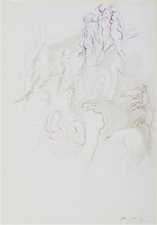 MURER AUGUST (1922 - 1985) - STUDIO DI FIGURE E ECAVALLI, 1976.